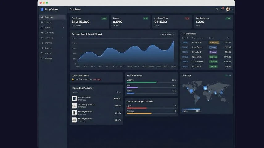 eCommerce Dashboard Interface